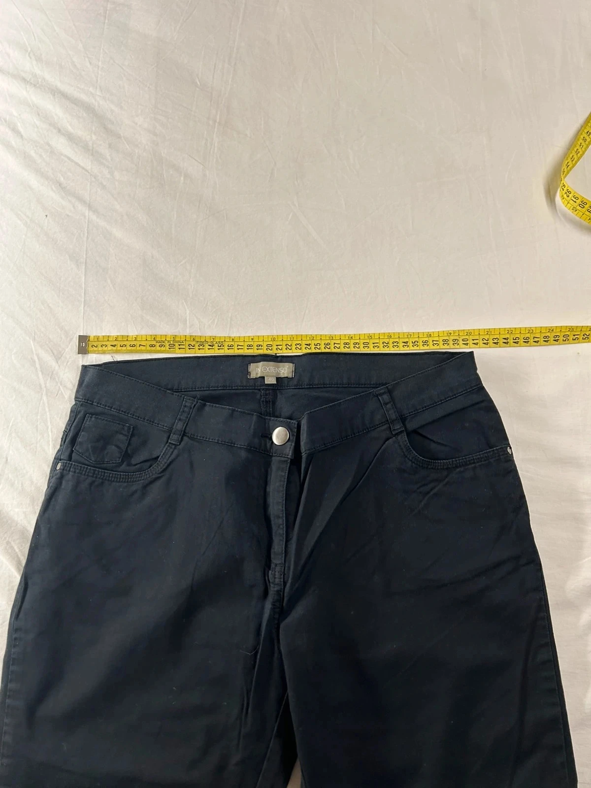 Calça jeans preta de corte reto In Extenso – photo 6